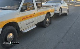 یدک کش امدادخودرو در جاده ساغند